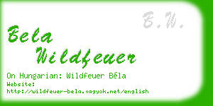 bela wildfeuer business card